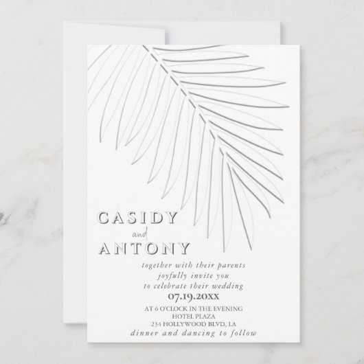 Zachte reliëf palmblad tropisch alles in één kaart (Voorkant)