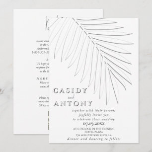 Zachte reliëf palmblad tropisch alles in één kaart