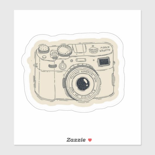 Zachte Retro Esthetische Camerasticker Sticker (Vel)