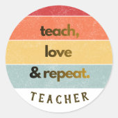 Zachte Retro Esthetische Leraar Sticker (Voorkant)