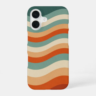 Zachte Retro Gegolfde Strepen iPhone 16 Hoesje