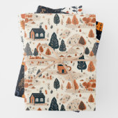 Zachte Retro Herfst Patroon Inpakpapier Vel (In situ)