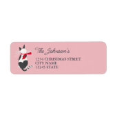 Zachte retro kat roze kerst label (Voorkant)