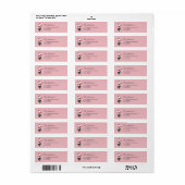 Zachte retro kat roze kerst label (Full Sheet)