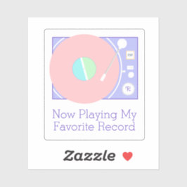Zachte Retro Vinyl Vibes Klassieke platenspeler Sticker
