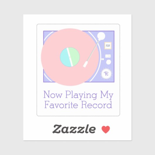 Zachte Retro Vinyl Vibes Klassieke platenspeler Sticker (Vel)