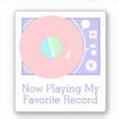 Zachte Retro Vinyl Vibes Klassieke platenspeler Sticker (Voorkant)