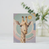 Zachte reus: Pastel Giraffe Briefkaart (Staand voorkant)