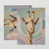 Zachte reus: Pastel Giraffe Briefkaart (Voorkant / Achterkant)