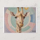 Zachte reus: Pastel Giraffe Briefkaart (Achterkant)