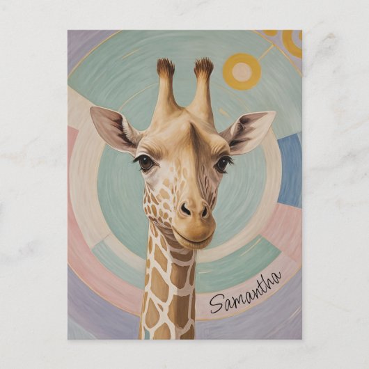 Zachte reus: Pastel Giraffe Briefkaart (Voorkant)