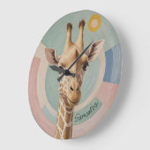 Zachte reus: Pastel Giraffe Grote Klok (Hoek)