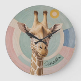 Zachte reus: Pastel Giraffe Grote Klok