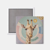 Zachte reus: Pastel Giraffe Magneet (Voorkant / Achterkant)