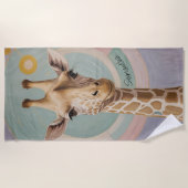 Zachte reus: Pastel Giraffe Strandlaken (Voorkant)