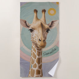 Zachte reus: Pastel Giraffe Strandlaken