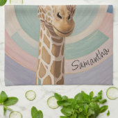 Zachte reus: Pastel Giraffe Theedoek (Gevouwen)