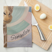 Zachte reus: Pastel Giraffe Theedoek (Quarter Fold)