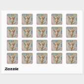 Zachte reus: Pastel Giraffe Vierkante Sticker (Vel)