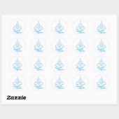 Zachte reuzen blauw ronde sticker (Vel)