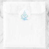 Zachte reuzen blauw ronde sticker (Tas)