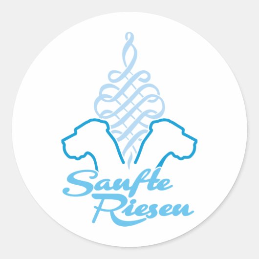 Zachte reuzen blauw ronde sticker (Voorkant)