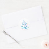 Zachte reuzen blauw ronde sticker (Envelop)