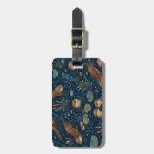 Zachte rivierotter watercolorpatroon bagagelabel (Voorkant verticaal)