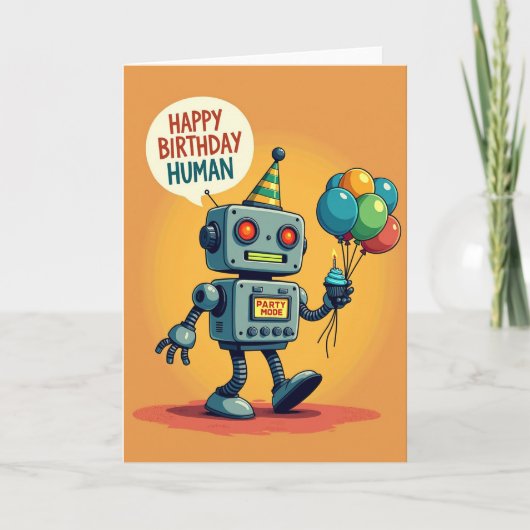 Zachte Robot Verjaardagskaart Kaart (Voorkant)