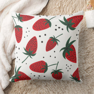 Zachte Rode Aardbei Fruit Patroon Kussen