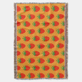 Zachte rode aardbeienpatroon throw deken (Voorkant Verticaal)