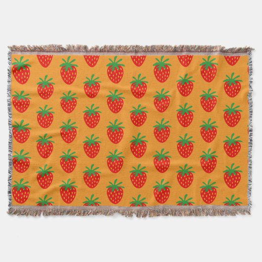 Zachte rode aardbeienpatroon throw deken (Voorkant)