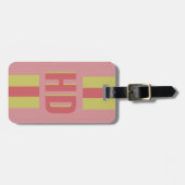Zachte rode en gele gestreepte Shadow Monogram-ini Bagagelabel (Voorkant horizontaal)
