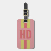 Zachte rode en gele gestreepte Shadow Monogram-ini Bagagelabel (Voorkant verticaal)