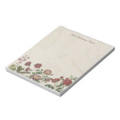 Zachte Rode en Paarse Wildflowers Bloemen Notitieblok (Linkerzijde)