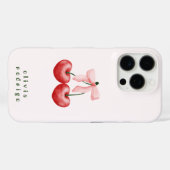 Zachte rode en roze kersen hart strik Case-Mate iPhone case (Achterkant (horizontaal))