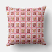 Zachte Rode Fluwelen Patchwork Koekje Teddibeer Kussen (Achterkant)