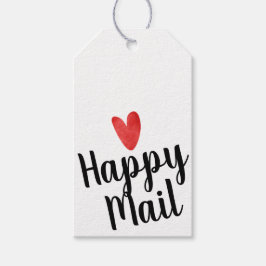 Zachte Rode Hart Geluks Kaart Zakelijke Gift Tag Cadeaulabel