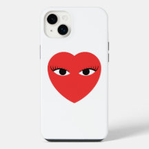 Zachte Rode Hart met Ogen op witte iPhone Hoes