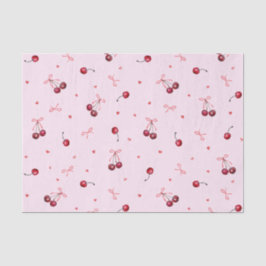 Zachte rode kersen harten linten op roze tissuepapier