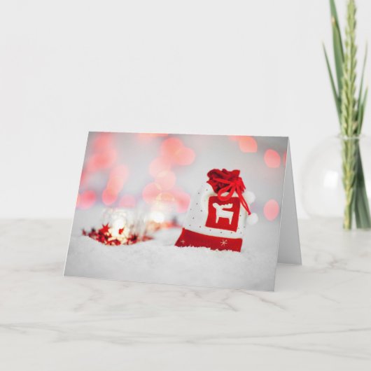 Zachte rode kerstkaarten feestdagen kaart (Voorkant)