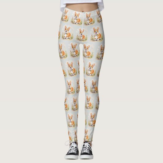 Zachte rode Pembroke Welsh Corgi hond Leggings (Voorkant)
