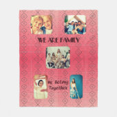 Zachte rode Retro Geometrische Ontwerp Fleece Deke (Voorkant)