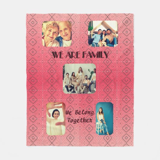 Zachte rode Retro Geometrische Ontwerp Fleece Deke (Voorkant)