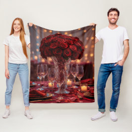Zachte Rode Roos Knusse Valentijn Romantische Warm Fleece Deken