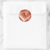 Zachte Rode Valentijnsdag 3d Hart Ronde Sticker (Tas)