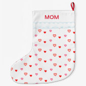 Zachte Rode & Witte Moeder Kerst Sock Grote Kerstsok (Achterkant)