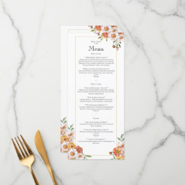 Zachte romantische bloemen menu botanische bruilof