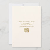 Zachte romantische crème en gouden bruiloft save the date (Achterkant)