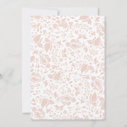 Zachte Romantische Floral Musk Pink Baby shower Kaart (Achterkant)